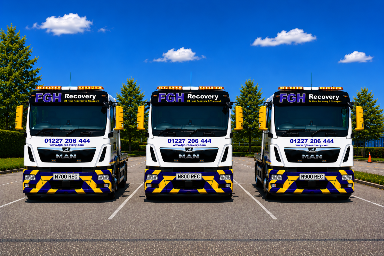 Three FGH Assist recovery trucks ready for service